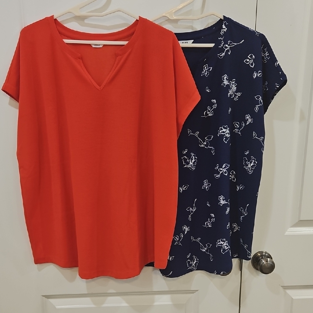 Penningtons Orange and Navy Short Sleeve Tees